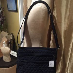 NWT Vera Bradley Navy Blue Triple Zip Hipster